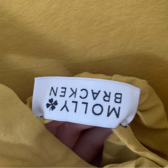 Molly Bracken Mustard Yellow Cotton Trapeze Midi Dress - Picture 4 of 6